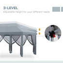 Outsunny 6 x 3m Pop Up Party Tent Canopy with 6 Removable Sidewalls Grey