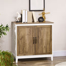 HOMCOM Farmhouse Storage Cabinet, Storage Cupboard Sideboard with 2 Doors
