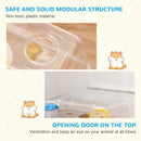 PawHut Portable 2 Storey Hamster Cage w/Running Wheel Drinker Feeding Bowl