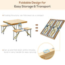 Outsunny Wooden Portable Folding Camping Picnic Table BBQ Chairs Stools Set