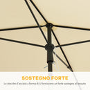 Outsunny Aluminium Sun Umbrella Parasol Patio Rectangular 2M x 1.3M Beige