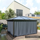 Outsunny Outdoor Privacy Curtain 4-Panel Sidewalls for 3 x 3 (M) Gazebos Grey