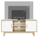 HOMCOM TV Cabinet Stand Entertainment Center w/ Storage for 55" TVs, Natural