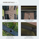 Outsunny 3 x 3(m) Gazebo Canopy Outdoor Garden w/ Mesh Curtains Shelves Coffee