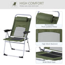 Outsunny Outdoor Garden Folding Chair  Armchair Reclining Seat w/Pillow Green