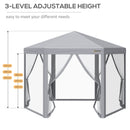 Outsunny 3 x 3(m) Pop Up Gazebo Foldable Canopy Tent w/ Roller Bag, Grey
