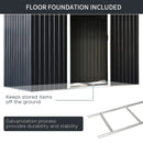 Outsunny 9 x 4FT Outdoor Metal Frame Garden Storage Shed w/ 2 Door, Grey