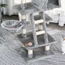 PawHut 125cm Multi-Activity Cat Tree w/ House Baskets Ladder Scratch Post Grey