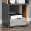 HOMCOM 5-Tier Bookshelf Freestanding Bookcase Storage Shelves Study, Dark Grey
