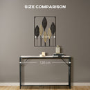 HOMCOM 3D Metal Wall Art Leaves for Home Decor, Hanging Wall Sculpture, Black