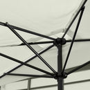 Outsunny 2.3m Half Round Parasol Garden Sun Umbrella Metal w/ Crank Off-White