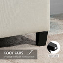 HOMCOM Linen Storage Ottoman Bench Padded w/ Tufting Hinged Lid Wood Frame Beige
