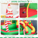 Outsunny Bouncy Castle with Slide Pool Trampoline Climbing Wall with Blower