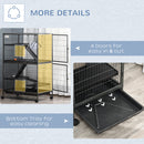 PawHut Small Animal Cages for Chinchilla Ferret Kitten on Wheels W/ Hammock Tray
