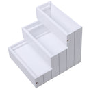 PawHut 3 Step Wooden Dog Steps Pet Stairs Cat Ladder for Bed with Storage White