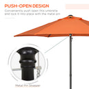 Outsunny 2m Parasol Patio Umbrella, Outdoor Sun Shade with 6 Ribs Orange