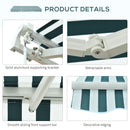 Outsunny Garden Sun Shade Canopy Retractable Awning, 3 x 2.5m, Green and White