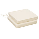 Outsunny Set Of 2 Square Chair Cushions Removable Covers Seat Pads Cream White