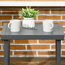 Outsunny Garden Side Table Coffee Table with Umbrella Hole for Patio Balcony