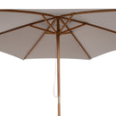 Outsunny 2.5m Wood Garden Parasol Sun Shade Patio Outdoor Wooden Umbrella Canopy