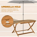 Outsunny 7 Piece Wooden Garden Furniture Set Folding Dining Table and Armchair