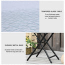 Outsunny Folding Garden Table Round Foldable Table with Safety Buckle Black