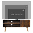 HOMCOM TV Unit Cabinet for TVs up to 55Inches with Cupboard Shelves, Brown