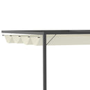 Outsunny 4 x 3(m) Outdoor Pergola Retractable Canopy Wall Mounted Gazebo, Beige