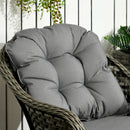 Outsunny 3 PCS Aluminium Rattan Bistro Set with Soft Cushions & Glass Top