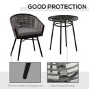 Outsunny 3 PCS Patio Resin Wicker Hand Woven Bistro Set 2 Chairs 1 Coffee Table