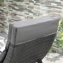 Outsunny Garden Rattan Sun Lounger Foldable Patio Recliner Chaise Chair Grey