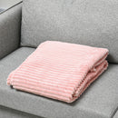 HOMCOM Flannel Fleece Blanket Double Size Throw Blanket for Bed 203x152cm Pink