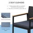 Outsunny 4-Piece Cushioned Outdoor Rattan Wicker Chair and Loveseat Furniture