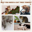 PawHut Cat Tree Kitten Scratching Activity Playing Climb Center Bed Condo Toy