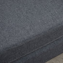 HOMCOM Linen Modern-Curved 2-Seat Sofa Loveseat w/ Thick Cushion Wood Legs Grey