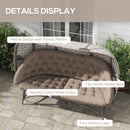 Outsunny 3 Seater Folding Outdoor Egg Chair w/ Flower Pattern, Holder Bags