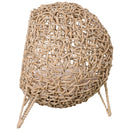PawHut Rattan Elevated Cat House Kitten Bed Pet Furniture w/ Cushion Natural