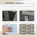 Outsunny 5 Pieces Rattan Garden Furniture Sofa Set w/ Table Chair Footrest Grey