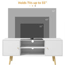 HOMCOM TV Unit Cabinet for TVs up to 55 Inches W/ Shelves and Cupboards, White