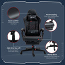 Vinsetto Racing Gaming Chair Faux Leather Gamer Recliner Home Office, Black