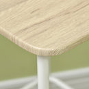 HOMCOM Bar Table and Stools W/ Steel Frame and Footrest for Bar Kitchen, White