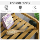 HOMCOM Bamboo Laundry Basket with Shelf Pull-out Bags for Bedroom Laundry Room
