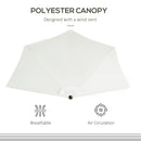 Outsunny 3 (m) Metal Frame Garden Furniture Parasol Half Round Umbrella