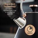 Tower Cavaletto Pyramid Kettle 1.7L - Black/Rose Gold