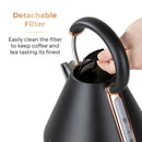Tower Cavaletto Pyramid Kettle 1.7L - Black/Rose Gold
