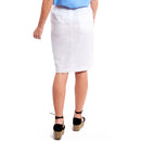 Ladies Linen Drawstring Skirt - White