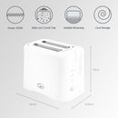 Quest 2 Slice Plastic Toaster - White