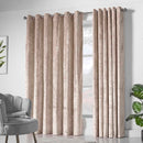 Lewis's Amelia Eyelet Curtains - Crushed Velvet - Mink