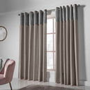 Olivia Eyelet Curtains - Velvet Top - Silver