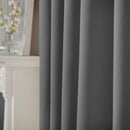 Lewis's Eclipse Blackout Eyelet Curtains - Grey